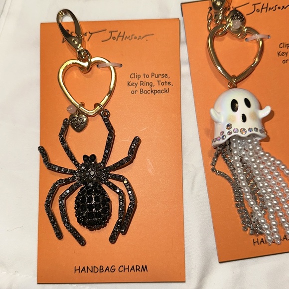 Betsey Johnson spider and ghost set of 2 key fobs/purse charms - Picture 4 of 10